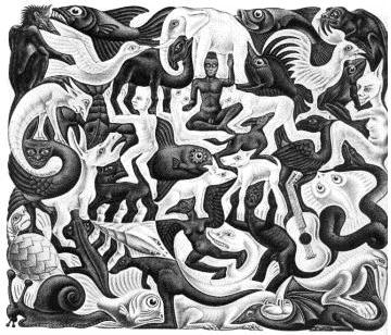 Remplissage d'une surface - M.-C. ESCHER (1957)